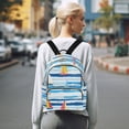 thumbnail image 7 of FORMRS Mini Backpack Purse for Women Quilted Travel Daypack Casual Shoulder Bag, Yellow Sailboats, 7 of 7