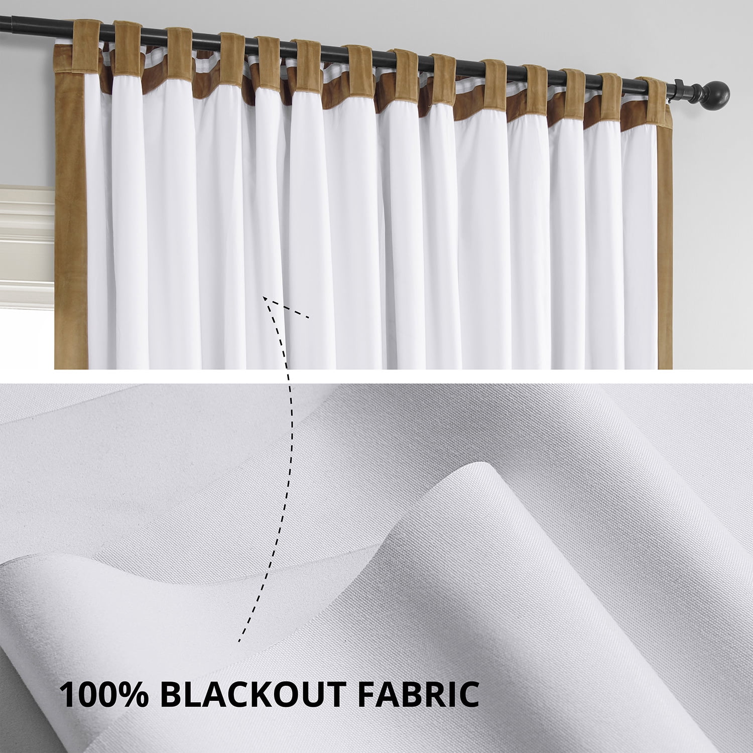 Half Price Drapes Signature Amber Extra Wide Velvet Blackout Curtains (1 Panel), 100WX 108L