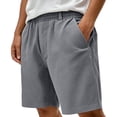 thumbnail image 2 of Mens Casual Sweat Shorts Drawstring Summer Beach Stretch Quilted Shorts Workout Running Big and Tall Size XS-3XL Gray, 2 of 9