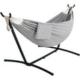 thumbnail image 3 of VibrantEcho Hammocks Double Hammock with 9ft Space-Saving Steel Stand Includes Portable Carrying Case, 450 Pounds Capacity (Light Gray), 3 of 12