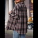 thumbnail image 4 of Camisa Abotonada para Mujer, Camisa A Cuadros, Larga, Solapa, Informal, para Negocios, Trabajo Rojo y Negro XL, 4 of 10