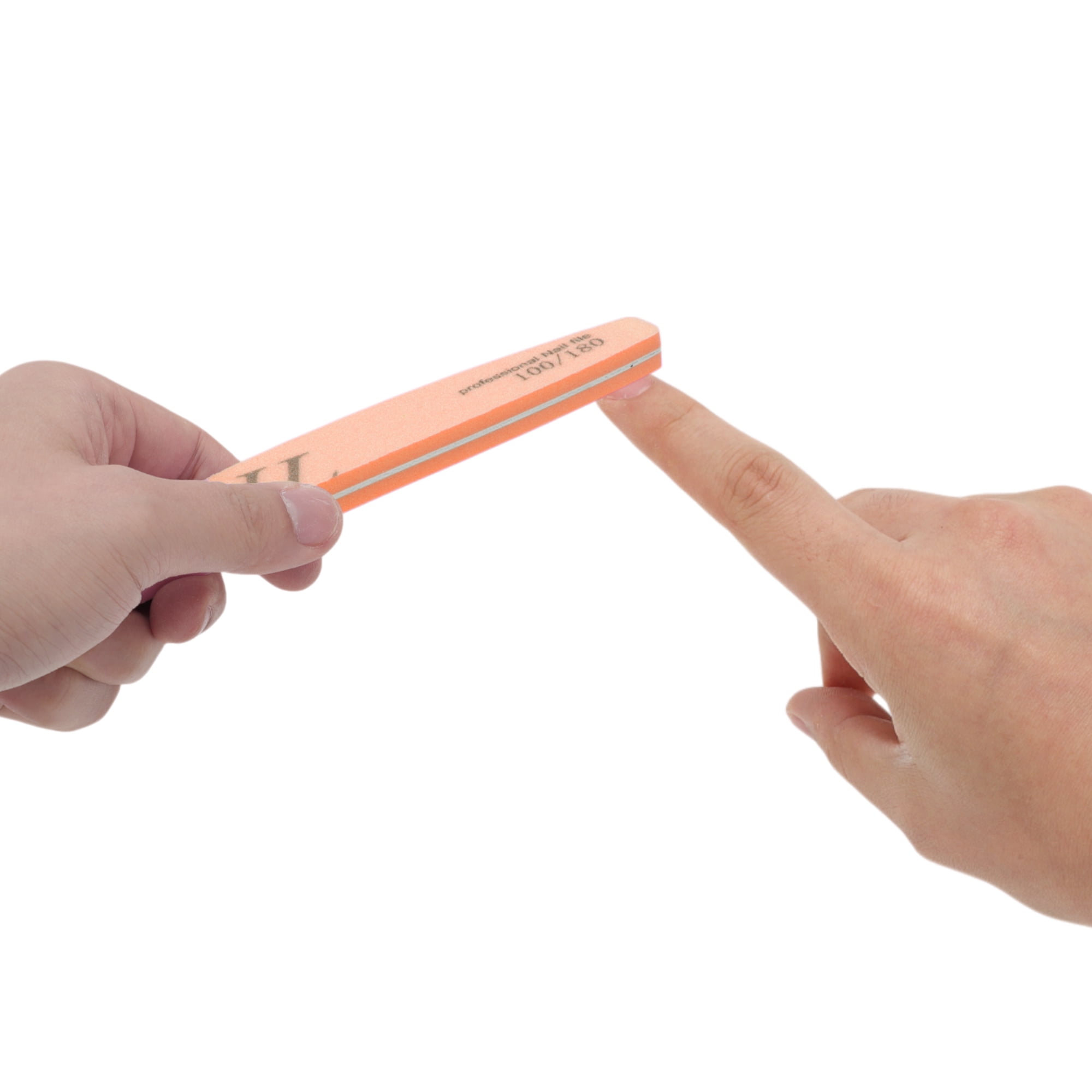 Unique Bargains Half-moon Sponge Nail Files 5 Pcs Orange