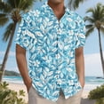 thumbnail image 2 of Yteetum Men's T ShirtsHawaiian Floral Print T Shirts Casual Button Down Short Sleeve Lapel Beach Summer T-Shirts, 2 of 7
