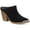 Black MC, variant on SUN STONE Womens Black Goring Padded Deyzaa Pointed Toe Block Heel Slip On Heeled Mules Shoes 11 M