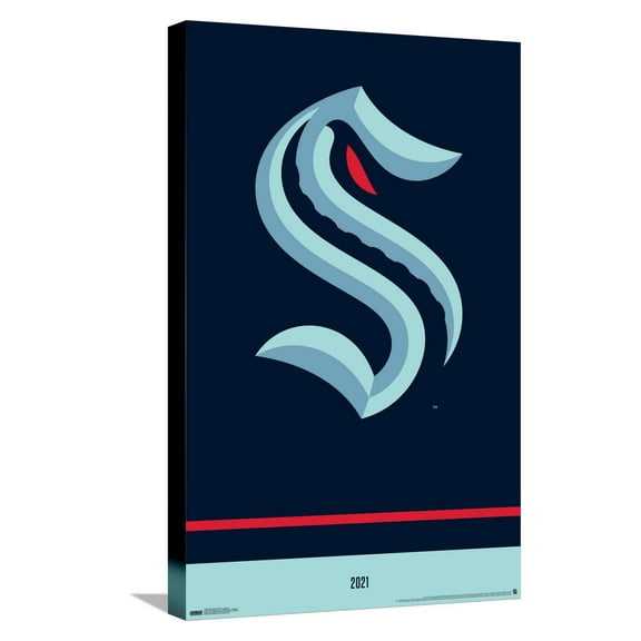 NHL Seattle Kraken - Logo 21 Canvas Wall Poster, 14.725" x 22.375"