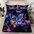 thumbnail image 2 of Homewish Romantic Bling Butterfly Full Size Sheets, Plant Botanical Bed Sheets, Teens Kids Girls Women Sheet Sets, Super Cozy Room Decor, 4-Piece, 2 of 7