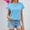 Blue, variant on Elegant Loose Fit Women's Shirt Summer Round Neck Casual Short Sleeve Top for Girls Fashionable Basic Tee with Regular Shoulders Womens Short Sleeve T Shirts Women's Shirt Casual Fit Top Tee
