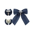 thumbnail image 3 of INSPIRE CHIC Women's Ribbon Rhinestone Pre-tied Bow Neck Tie Brooch for Shirts, 3 of 5