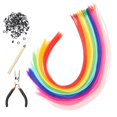 thumbnail image 1 of Extensiones de cabello de colores glamliosos de 20 pulgadas para niños sintéticas, 1 of 9