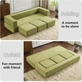 thumbnail image 6 of Convertible Sofa Bed, Folding Sofa Bed with Ottomans, Boneless Couch with High-Resilience Foam, Floor Couch for Living Room Bedroom (Green), 6 of 8