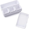 thumbnail image 1 of Drawer Organiser, Storage Box, Plastic, 8 Pieces, Black, Small Storage Basket, Boxes, Tight Storage Organizer Box, Storage For Bathrooms(white), 1 of 5