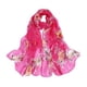 thumbnail image 2 of Minnieouse Bufanda de seda con estampado Floral para mujer, pañuelo ligero y elegante de lujo para playa, moda de verano Accesorios de disfraces Rosa roja, 2 of 6