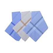 Royal Mart 06 Mens Cotton Handkerchief Set - 15+ Inches, Dark Striped, Multi-Color Handkerchief