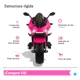 thumbnail image 3 of The Baby Shop Motocicleta Eléctrica Montable Rosa Deportiva Niña Tek-728, 3 of 4