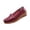 Wine, variant on HomeDM Women's Loafers Comfort Slip On Round Toe Low Wedge Shoes for Business Work Casual Walking Dress Shoes, White Size 5.5