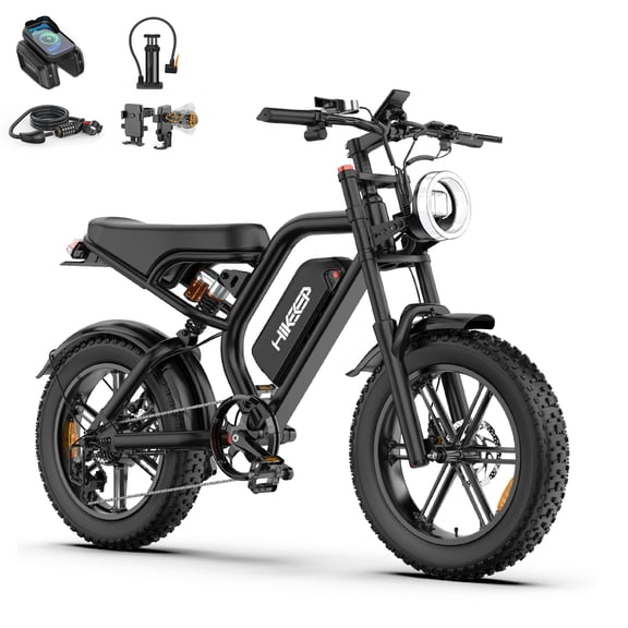 20x4.0 Fat Tire Adult Off-Road Mountain E-Bike, 1500W Peak Motor, Full Suspension, UL2849 Certified, 48V 15Ah Removable Battery