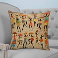 thumbnail image 4 of 24x24 Pillow Covers Set of 2, Brown Boho Throw Pillow Covers Decorative Couch Cushion Case, Farmhouse Vintage Ethnic African Women Microfiber Square Pillowcases for Bedroom Car Living Room, 4 of 7