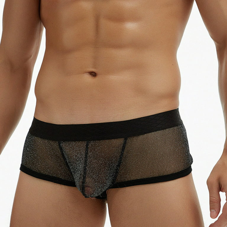 Men's see through Underwear Sexy Pouch mesh Pants transparent Boxer under #