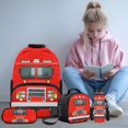 thumbnail image 3 of KUIFORTI Fire Engine Fashion Backpack with Lunchbox Boys School Bag Pencil Pouch Kid Backpack Set of 4 for Elementary Primary Middle School Back to School Essentials Gifts, 3 of 7