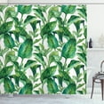 thumbnail image 1 of Ambesonne Leaf Shower Curtain, Watercolored Banana Tree, 69"Wx84"L, Forest Green Dark Green, 1 of 3