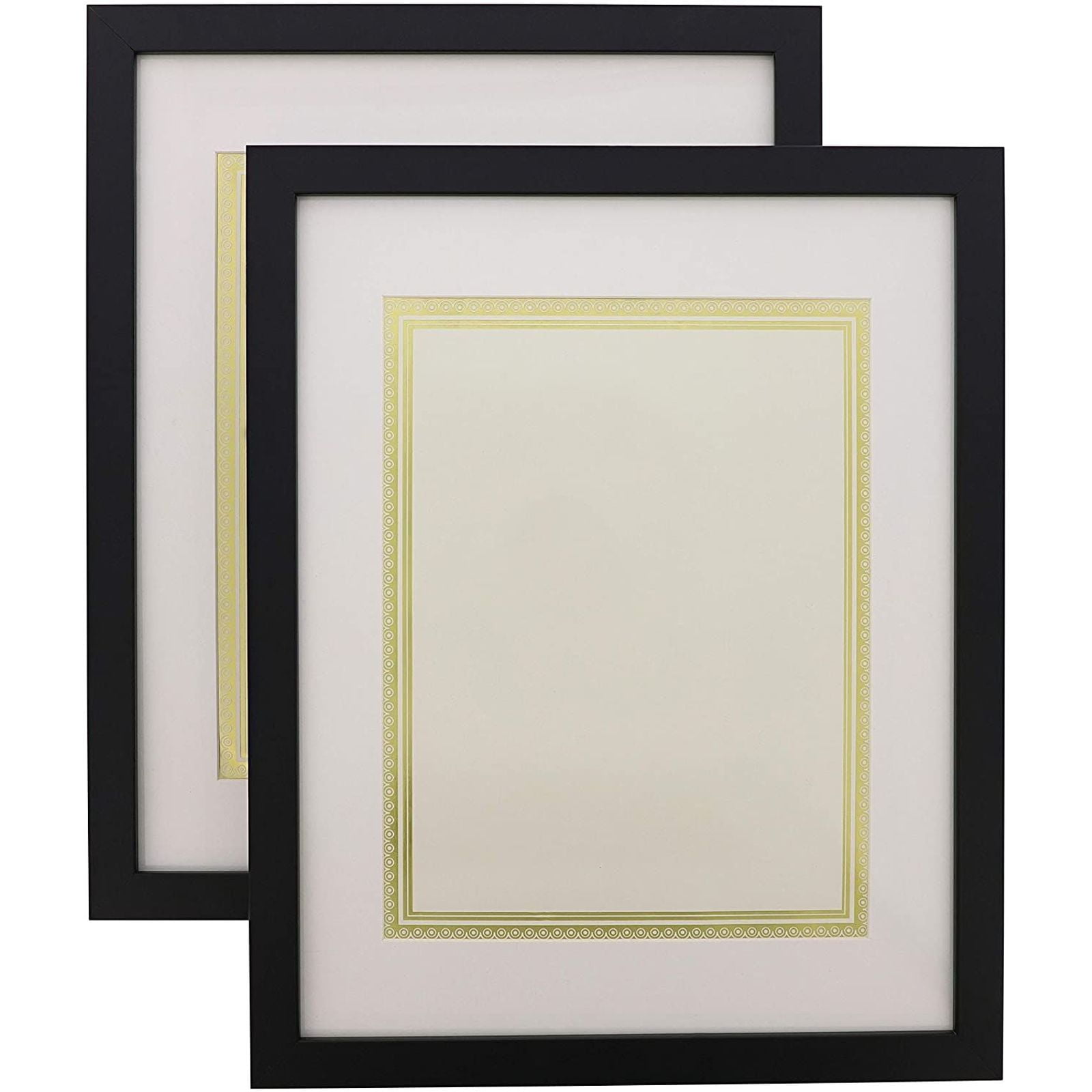 11 x 14  Black & Gold Hand Burnished Gallery Picture Frame Closed corners 
