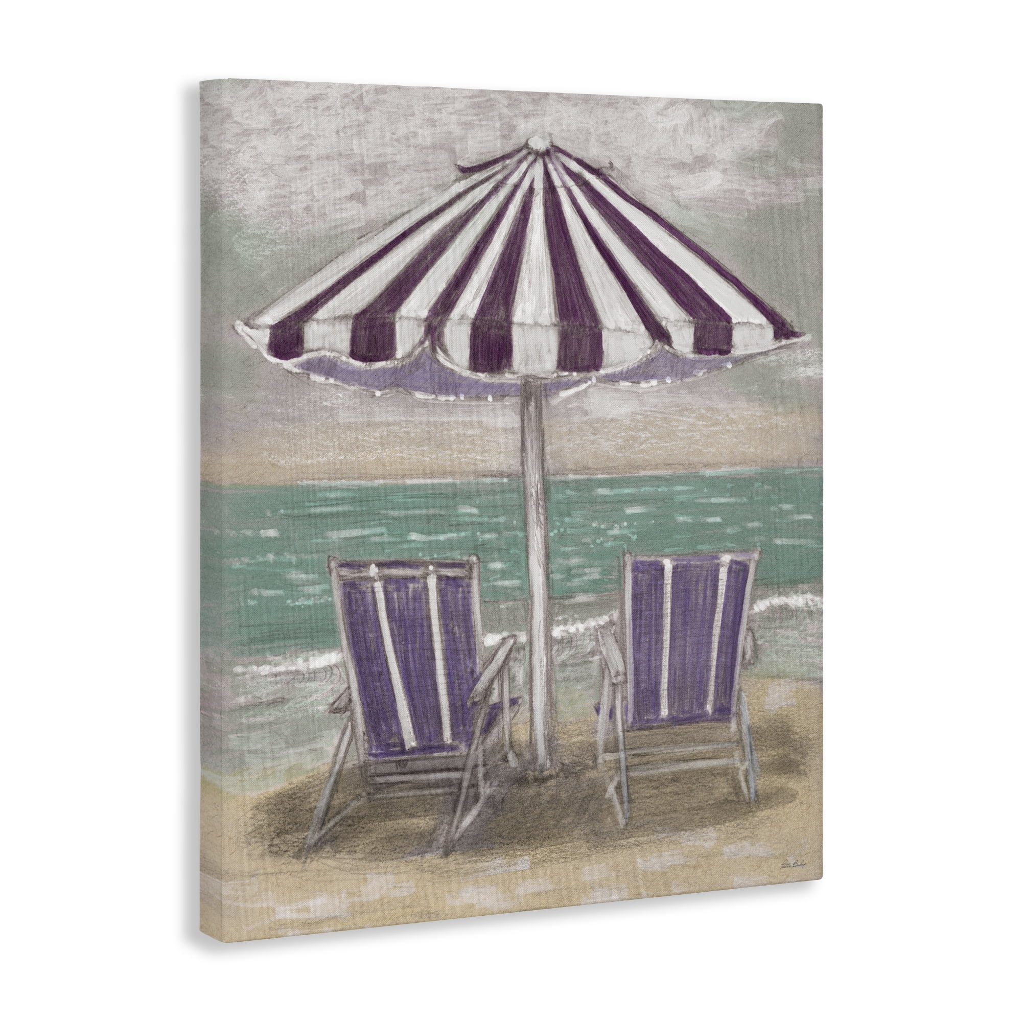Stupell Industries Umbrella & Chairs on Beach Canvas Wall Art, design by Patti Bishop