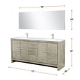 thumbnail image 4 of Lexora Lafarre 72 in W x 20 in D Rustic Acacia Double Bath Vanity, Cultured Marble Top, Rose Gold Faucet Set and 70 in Mirror, 4 of 9