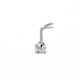 L-Shape Nose Ring Stud – Surgical Steel With Square CZ Gem, 4 Colors, 18G/20G