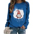 thumbnail image 1 of Top de suéter con estampado navideño de manga larga con cuello redondo para mujer primavera otoño Pompotops FGAJ10286, 1 of 5