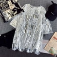 thumbnail image 2 of HXWCHs Glitter Round Neck Short Sleeve Blouse - Women's Versatile Daily Vacation Sparkle Top Purple XXXL Silver-3, 2 of 6