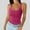 Hot Pink, variant on Yzengfg Women Spaghetti Strap Scoop Neck Ribbed Tank Tops Slim Fitted Cotton Camisole Basic Sleeveless Layering Shirts Pink