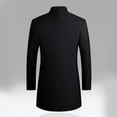 thumbnail image 6 of QQAMB Men's Coat Mid-Length Solid Color Long Sleeve Button Stand Collar Winter Wool Coat Black 4XL, 6 of 8