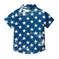 thumbnail image 6 of MKOSPLRT Kids 4th of July Shirts Short Sleeve Stars Striped Tshirts Casual Button Down Shirts Funny Stars Print T Shirts 2-15 Years, 6 of 9