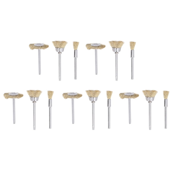Ruedas De Alambre De Latón, 15 Piezas De Cepillos De Pulido De Metal Surtidos Fácil Instalación Limpieza De Vástago De 1/8 De Pulgada Para Herramienta Rotativa Para Taladros