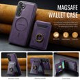 thumbnail image 3 of 2 in 1 Function Detachable Magnetic Phone Cases Compatible with Samsung Galaxy S24 Case with Card Holder Ring, Compatible with Magsafe Wallet, Slim Fit PU Leather Men RFID Blocking, Purple, 3 of 10