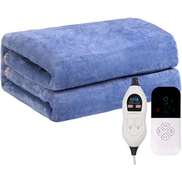 1.5x0.8mElectric Heated Blanket Throw, King Size Electric Blanket with Dual Control Flannel Sherpa, 9 Heat Settings Heating Blanket with 4 Time Settings