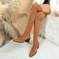 thumbnail image 7 of Thigh High Block Heel Boot Women Pointed Toe Stretch Over The Knee Boots, 7 of 7
