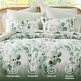 thumbnail image 2 of Regency Heights 9-Piece Queen Size Seersucker Comforter Set with Sheets, Textured Botanical Print Bed in a Bag, Sage Green Bedding Comforter Set with Flat Sheet, Fitted Sheet with Side Pocket, 2 of 11