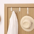 thumbnail image 3 of Percha resistente al agua y al óxido, ganchos para colgar sobre la puerta con cuentas de madera, gran capacidad, soporte flexible para toallas, batas, sombreros, fácil instalación en la cocina y la, 3 of 5