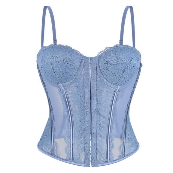 Roncen Women's Sexy Corset Sleeveless Fish Boned Crop Top Slim Fit Push Up Bustier Night Clubwear Tank Tops