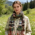 thumbnail image 2 of Scarfs for Women - Lightweight Multicolor Jacquard Polyester Scarf - Leaf Pattern Long Scarf (70"x27"), 2 of 5