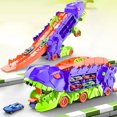 thumbnail image 1 of City Dinosaur Transporta El juguete se transforma en un dinosaurio pisoteante con juguetes de camiones para niños pequeños con 12 autos de metal, 1 of 6