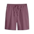 thumbnail image 1 of Yuyuzo Plus Size Shorts for Men Casual Summer Drawstring Straight Solid Color Lightweight Shorts with Pockets, 1 of 3
