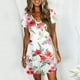 thumbnail image 2 of Vestido casual estampado de manga corta con cuello en V de moda de verano para mujer Fridja  bnh4144, 2 of 5