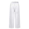 thumbnail image 7 of frariair Straight Leg Pants for Womens Daily Elastic Waist Pockets Solid Color Casual Loose Long Trousers White, 7 of 7