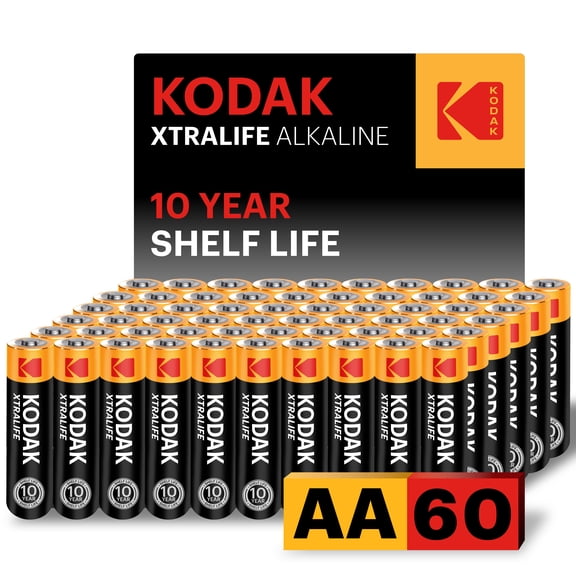 KODAK AA Alkaline Batteries (60 Pack) Double A Battery, LR6 1.5V