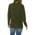 thumbnail image 4 of Oversized Statue of Liberty Skyline Graphic Long Sleeve Crewneck Tee - Army Green XL, 4 of 4