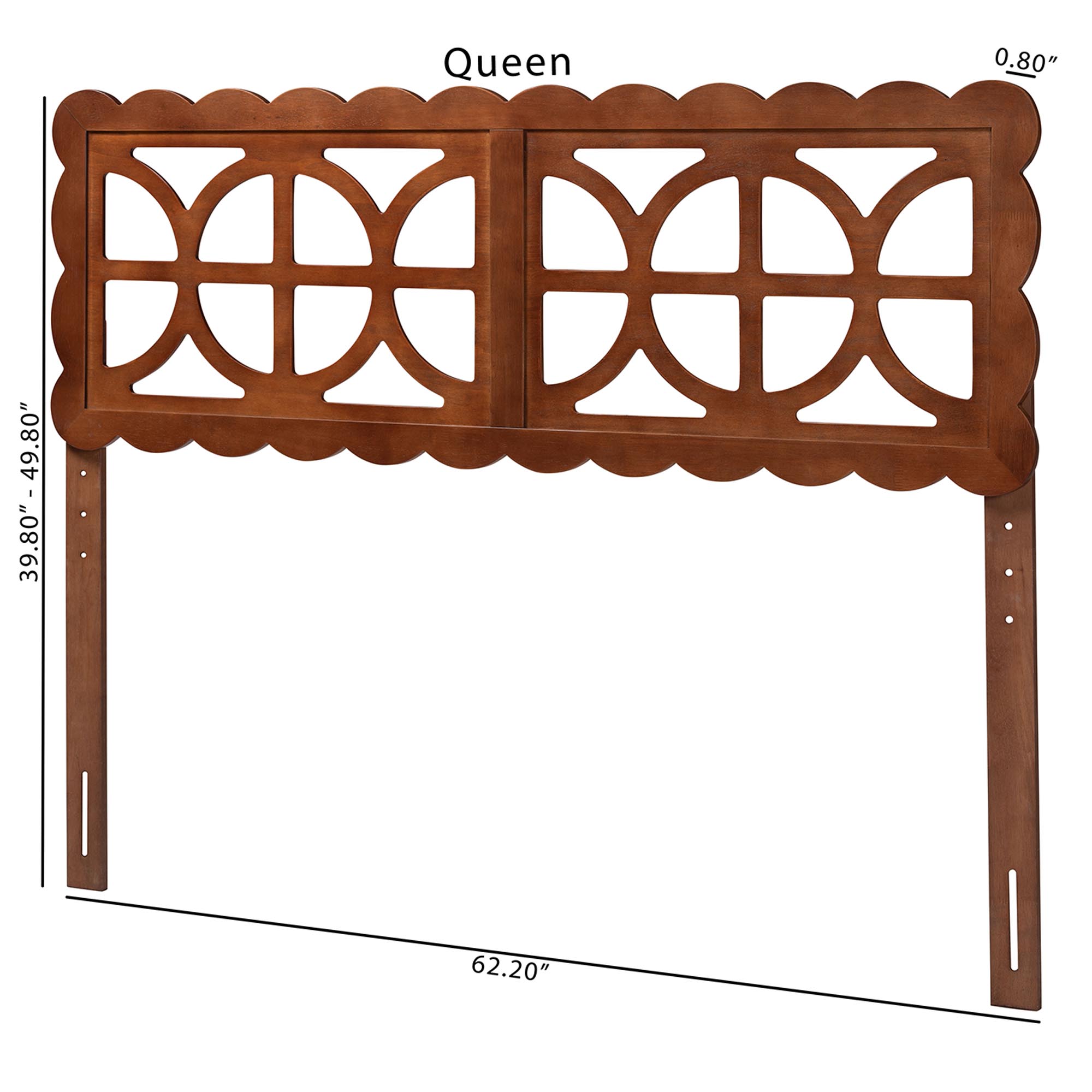 Baxton Studio Nansen Modern Headboard, Queen, Walnut Brown