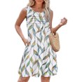 thumbnail image 6 of Women's Summer Dresses 2025 Casual Sleeveless Floral Print Tank Loose Sundress with Pocket, 6 of 8