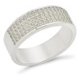 thumbnail image 1 of Anillo De Bada Ancha De Zirconias Para Mujer De Plata 925, 1 of 5